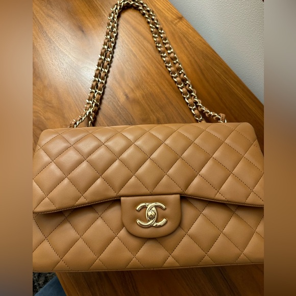 Chanel Large Classic Handbag Beige - Picture 5 of 16